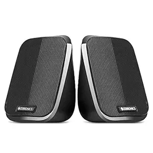 ZEBRONICS Fame, 2.0 USB Computer Speakers, 5 Watts, USB Powered, AUX, Volume Control Pod for PC, Laptops, Desktop