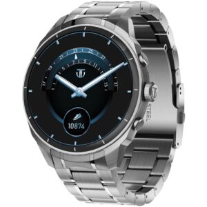 Titan Heritage 1.43" AMOLED Stainless Steel Bracelet Smart Watch for Men, BT Calling, Voice Assistant, Quick Health Measurement, Functional Crown, 3D UI...
